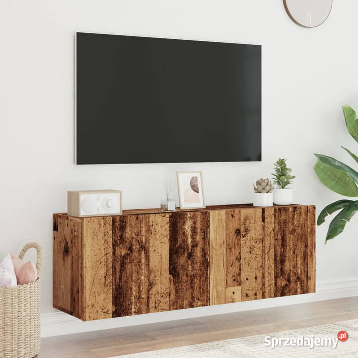 Ścienne szafki TV 2 stare drewno 60x30x41