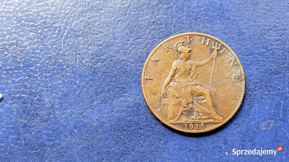 Stare monety 1 farthing 1915 Anglia podkarpackie Lesko