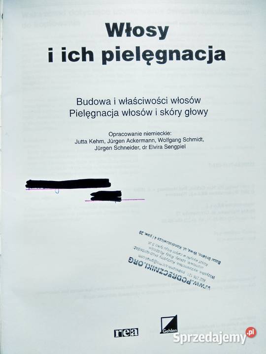 Włosy i ich pielęgnacja Rea używane antykwariaty Warszawa sprzedam