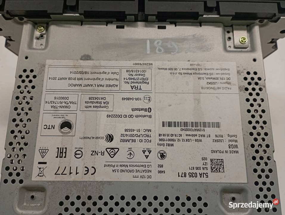 RADIONAWIGACJA 5JA035871 Skoda Rapid I 20122019