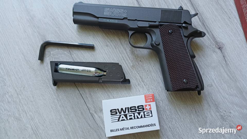 Wiatrówka SWISS ARMS Colt 1911 Blow Back Metal Sporty strzeleckie i myślistwo