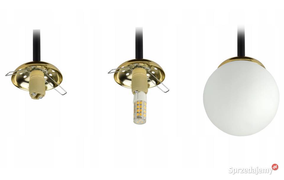 LAMPA WISZĄCA SUFITOWA ŻYRANDOL Czarna ZŁOTA Oświetlenie Choroszcz
