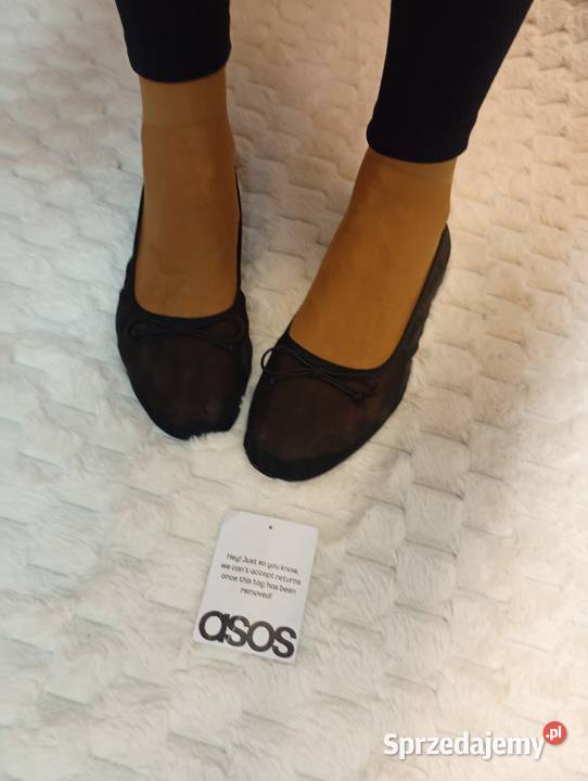 40 ASOS Design Czarne siateczkowe baleriny z Kraków
