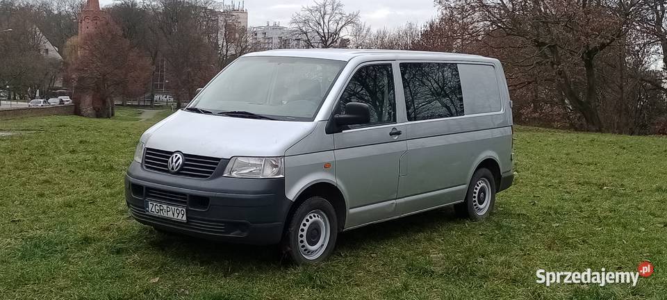 VW T5 Transporter 130 9 osób klima srebrny met Stargard sprzedam