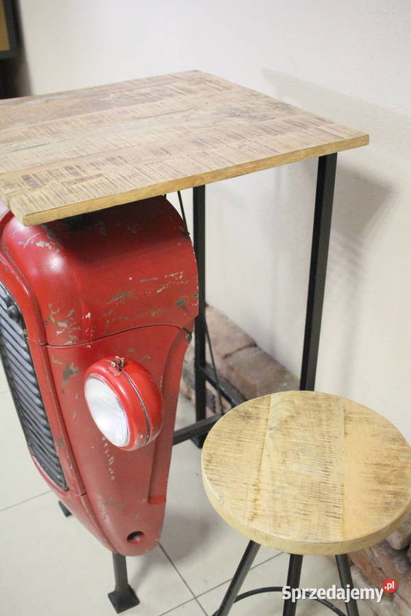 Stolik barowy traktor BLAT 60x60 2 HOKERY Gastronomia