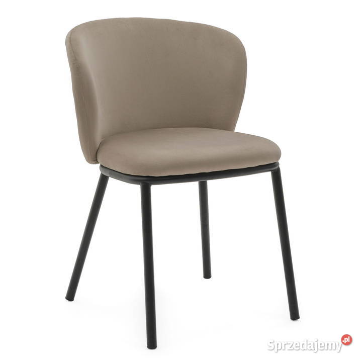 Ciemnobeżowe Krzesło Tapicerowane Bari Wysyłka Tarchały Małe sprzedam