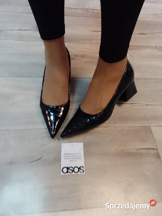40 ASOS DesignCzarne teksturowane czółenka Kraków sprzedam