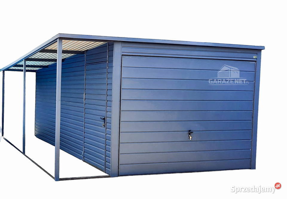 GARAŻ BLASZANY 3m x 5m WIATA 1m SPAD TYŁ BRAMA Łapanów