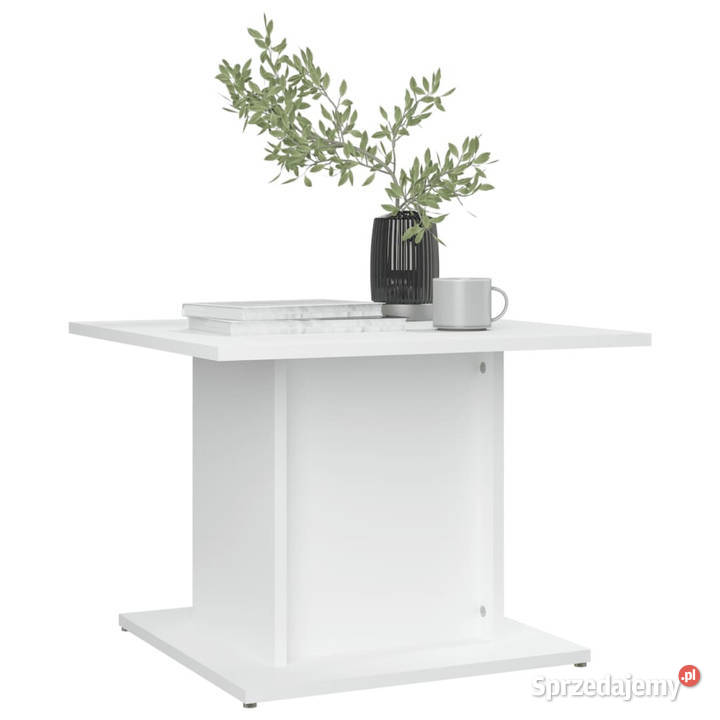 Stolik kawowy biały 555x555x40 materiał
