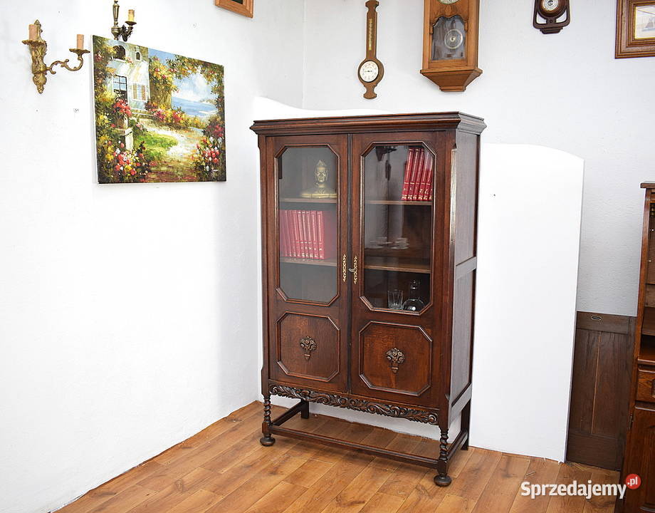 Zgrabna dębowa biblioteczka regał stara Świdnica