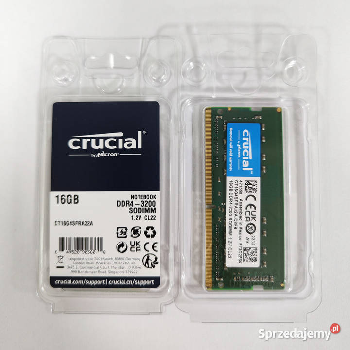 CRUCIAL PAMIĘĆ RAM 16GB DDR4 Sodimm 3200mhz Ząbki