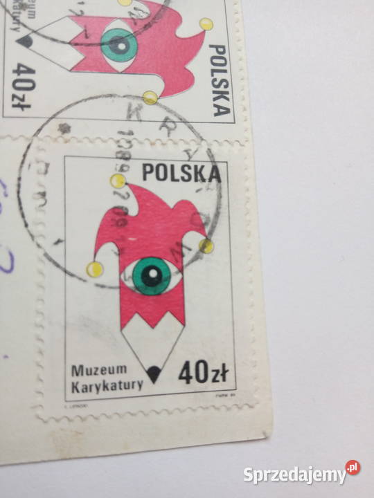 Pocztówka Kraków z lat 80tych 3 Znaczki