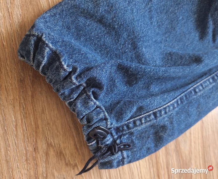 Spodnie jeansy ciemne szerokie cargo Bershka 34 Spodnie Kraków sprzedam