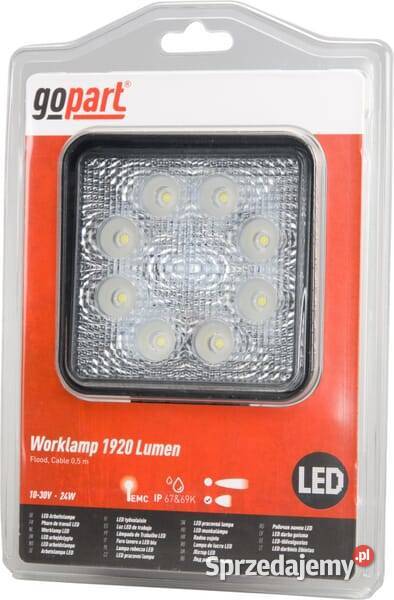 Lampa robocza LED kwadratowa 24W 2000lm biała Kamionna
