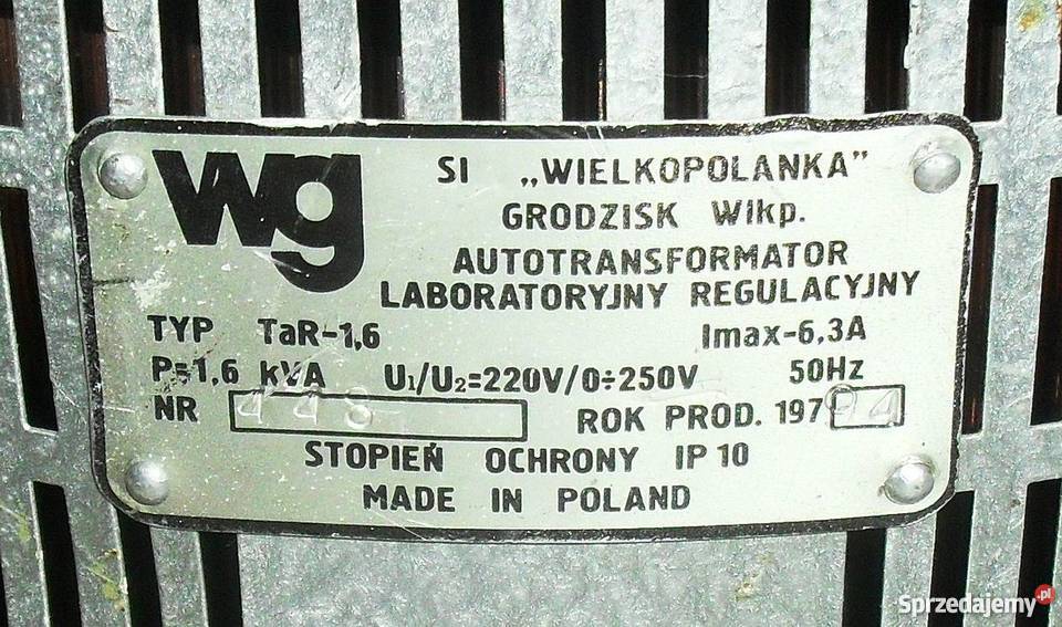 Autotransformator laboratoryjny TaR16 0250V 63A Gliwice sprzedam
