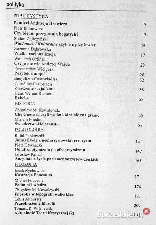 Lewą nogą Polityka artystyka 10 1998 Chełm sprzedam