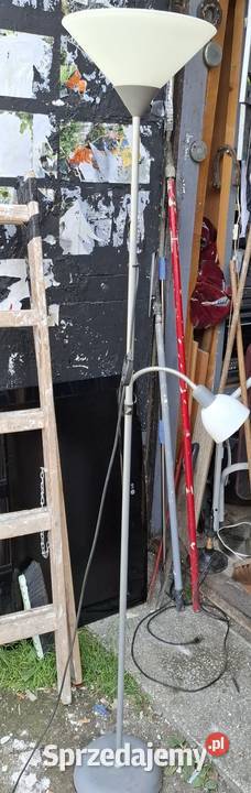 Lampa stojąca srebrna z białymi kloszami Wadowice sprzedam