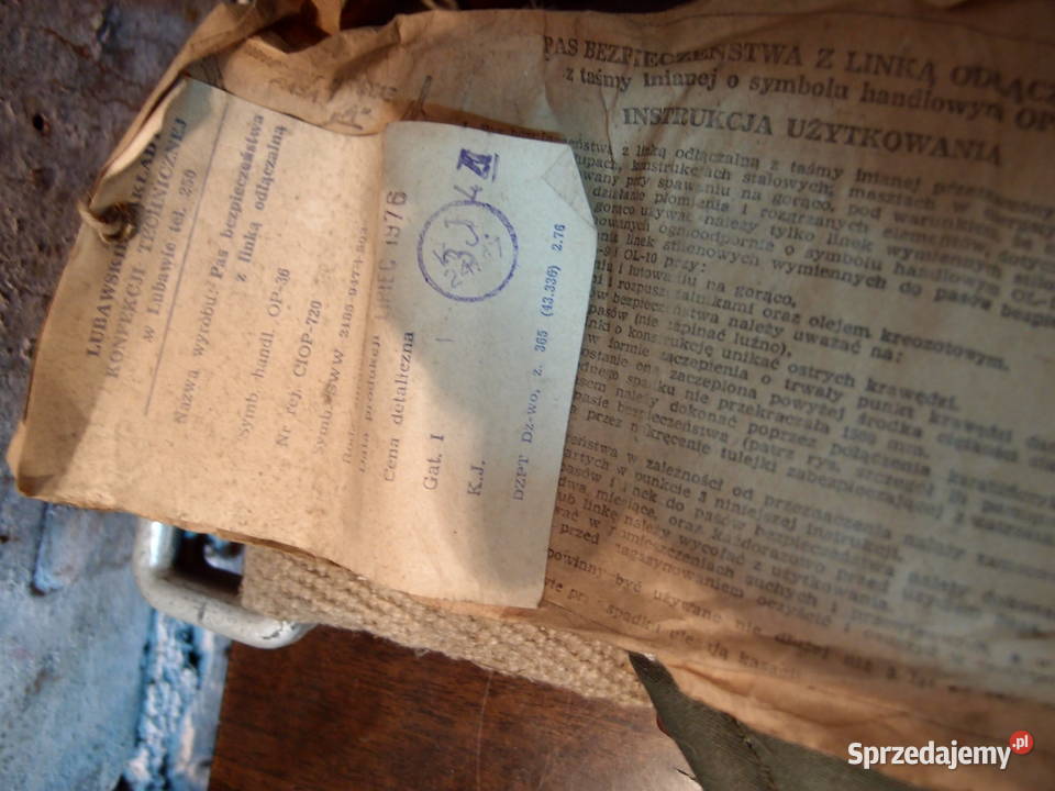 Zabytkowy pas strażacki topór bojowy prod LZKT Pozostałe Łódź