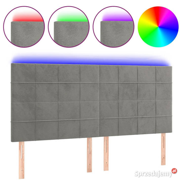 Zagłówek do łóżka z LED jasnoszary 200x5x118128 Warszawa