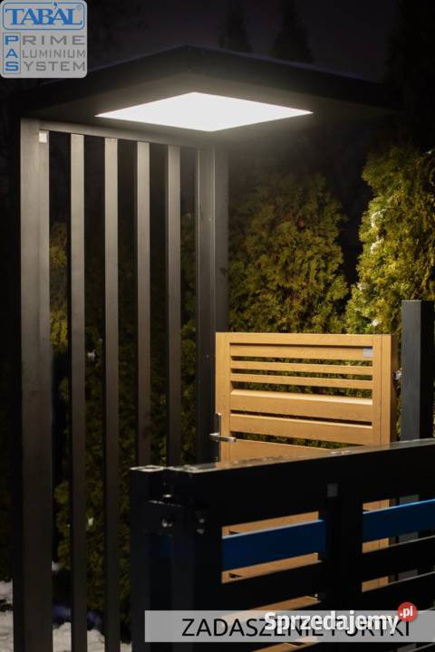 Aluminiowe zadaszenie furtki oświetlenie LED lubelskie Lublin