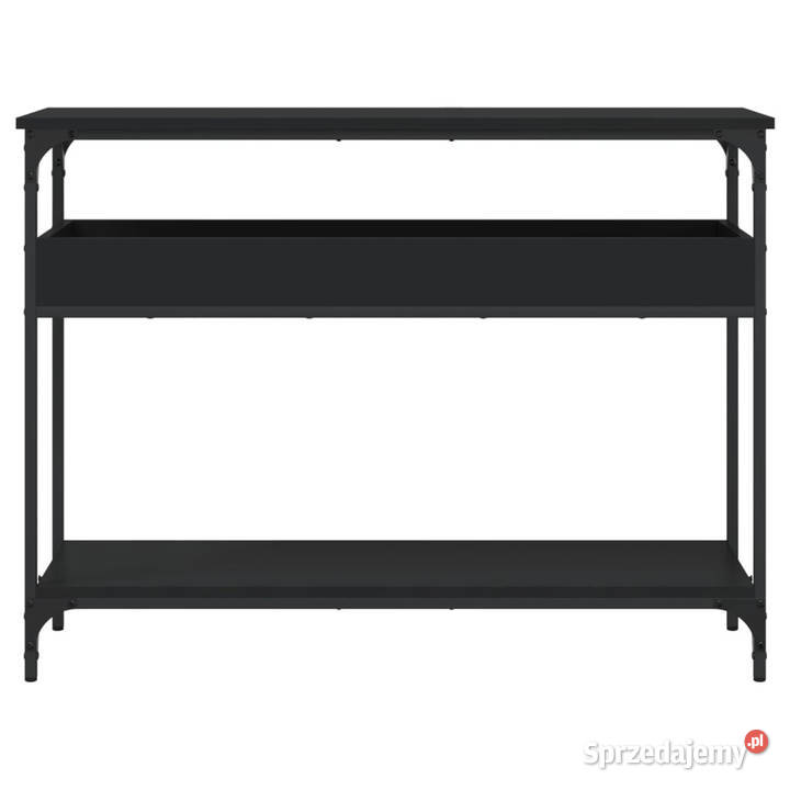 Stolik konsolowy z półką czarny 100x29x75 sprzedam