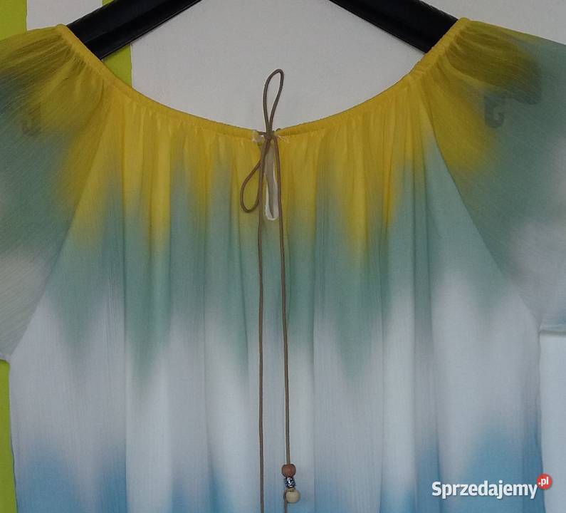 XL Włoska bluzka w luźnym stylu dekolt hiszpanka