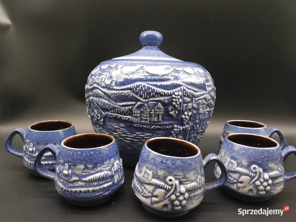 Zabytkowy niemiecki zestaw do ponczu grzańca wielkopolskie