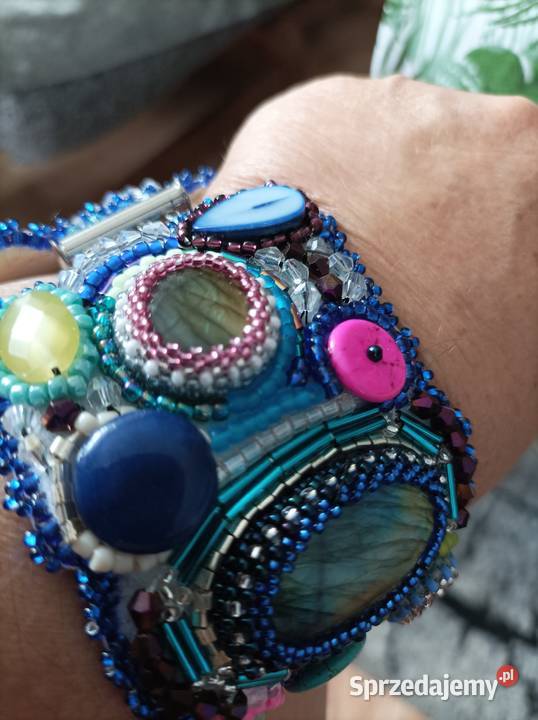 Duuza bransoleta larimaru kamienie beading śląskie Częstochowa
