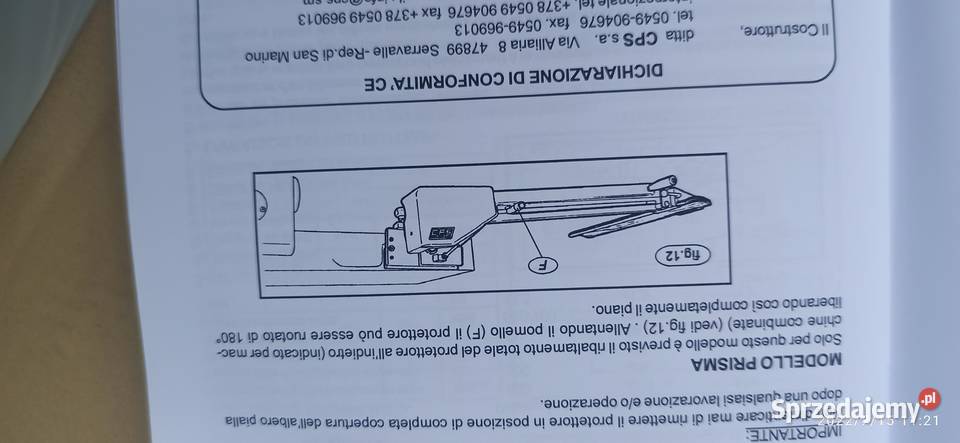 OSŁONA DO WYRÓWNIARKI NOWA PRISMA WŁOCHY GOTOWA