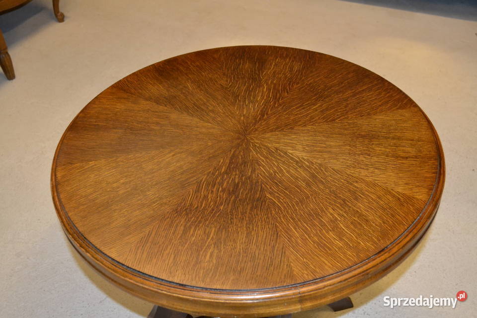 stolik kawowy z kulą dąb Antyki, Sztuka, Kolekcje śląskie Będzin