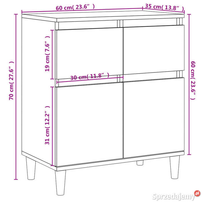 Komoda biała 60x35x70 materiał drewnopochodny sprzedam