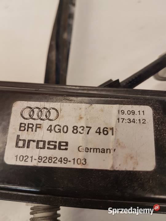 MECHANIZM SZYBY LEWY PRZÓD AUDI A6 C7 4G0837461 Przystajń sprzedam