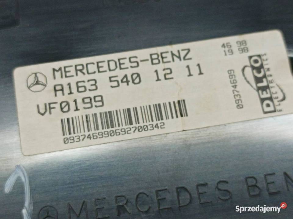 WYŚWIETLACZ 1635401211 MercedesBenz Mklasa I