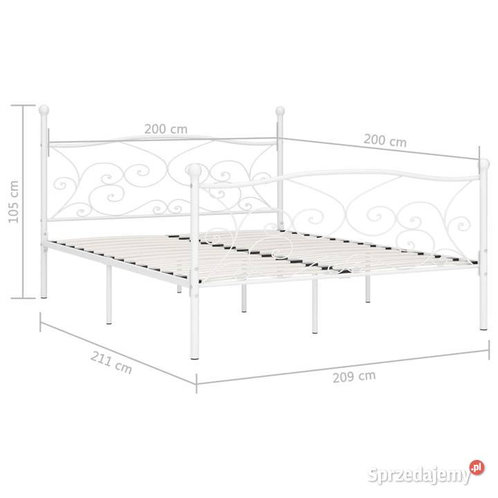 vidaXL Rama łóżka ze stelażem z listw biała Warszawa