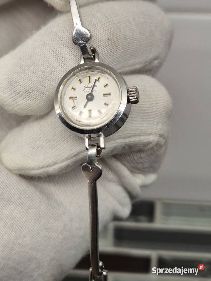 Damski biżuteryjny zegarek mechaniczny Glashutte