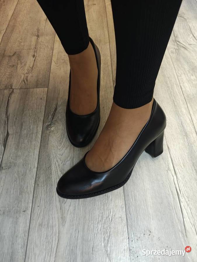 42 Czarne mega wygodne czółenka wieczorowe NOWE skóra ekologiczna Czółenka małopolskie Kraków