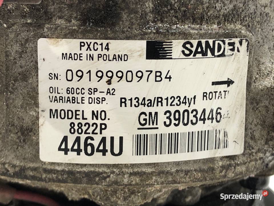 SPRĘŻARKA KLIMATYZACJI OPEL ASTRA K 3903446 16 Kompresory klimatyzacji Kompresory klimatyzacji podkarpackie