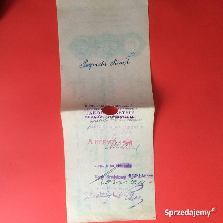 1533 Weksel Wystawiony W Łomży 30 Szczecin sprzedam