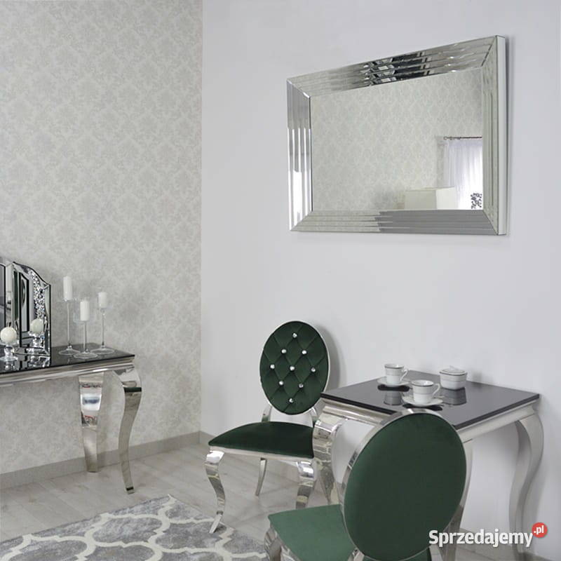 Kryształowe srebrne lustro glamour do salonu Dom i Ogród mazowieckie Warszawa