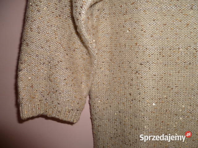 Bluzka bezowa ze złotymi cekinkami Bluzki i koszule małopolskie sprzedam