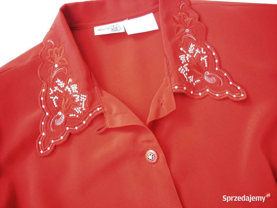 Elegancka Koszula Haft Cyrkonie Srebro 42 44 Bluzki i koszule Moda i Styl