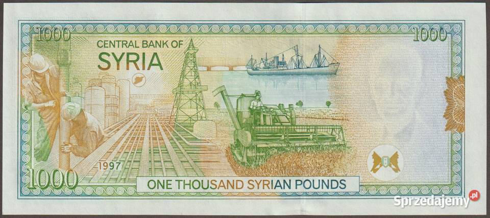 SYRIA 1000 FUNTÓW 1997 STAN BANKOWY UNC