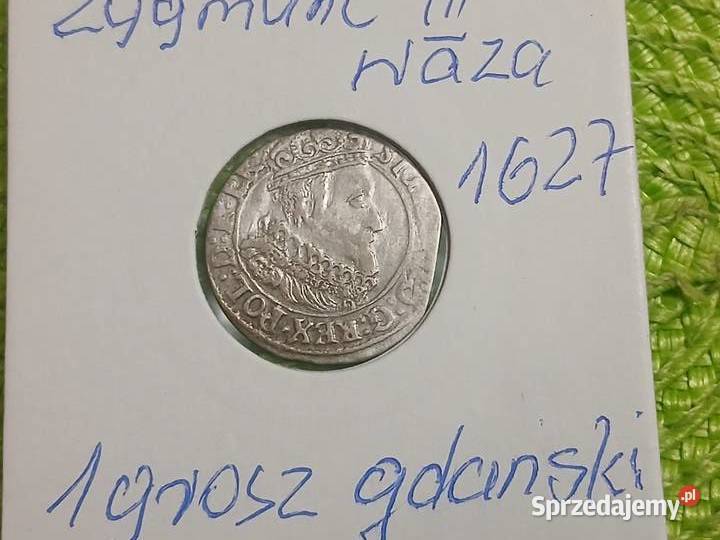 moneta srebrna polska Zygmunta III Waza z 1627r Łomża