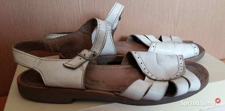 Sandałkisandały skórzane białe35 skóra Sandały i klapki Łódź