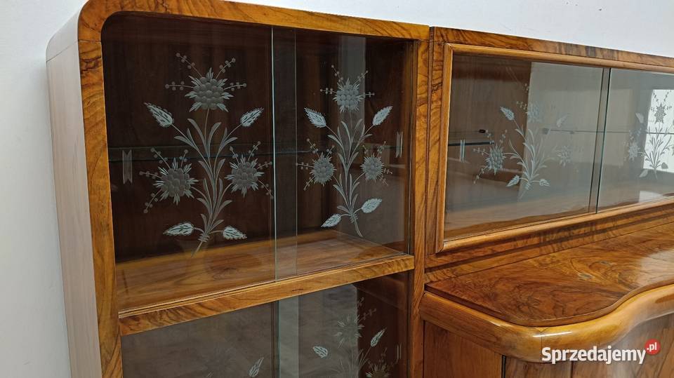 witryna z komodą art deco lata 60te vintage Radomsko