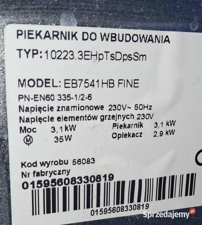 Piekarnik elektryczny do zabudowy Amica płyta Szczecin