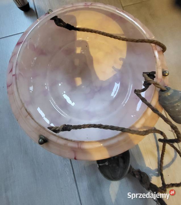 Żyrandol prawie 100 letni niemiecki Porcelana i szkło Szczecin