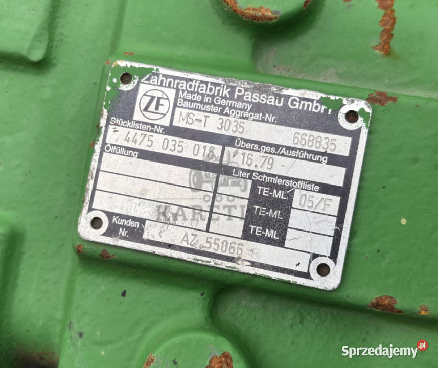 John Deere 3400 ZF MST3035 OŚ TYLNA Zwolnica Rolnictwo Jastrzębniki