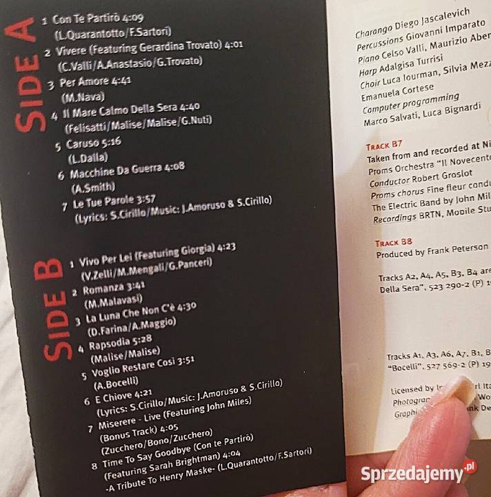 Andrea Bocelli dwie kasety w stanie IDEALNYM