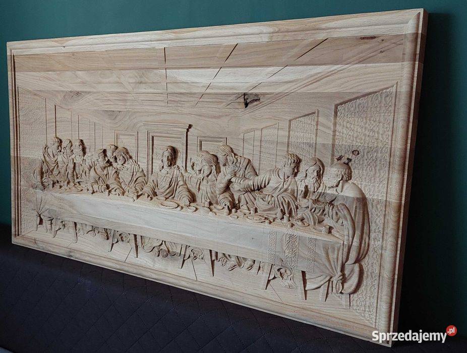 Ostatnia Wieczerza Płaskorzeźba w Drewnie zachodniopomorskie Malechowo sprzedam